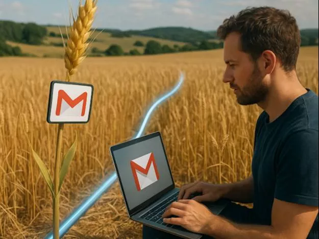 Illustration de l'article 'La fibre dans les champs : les épis envoient des mails'